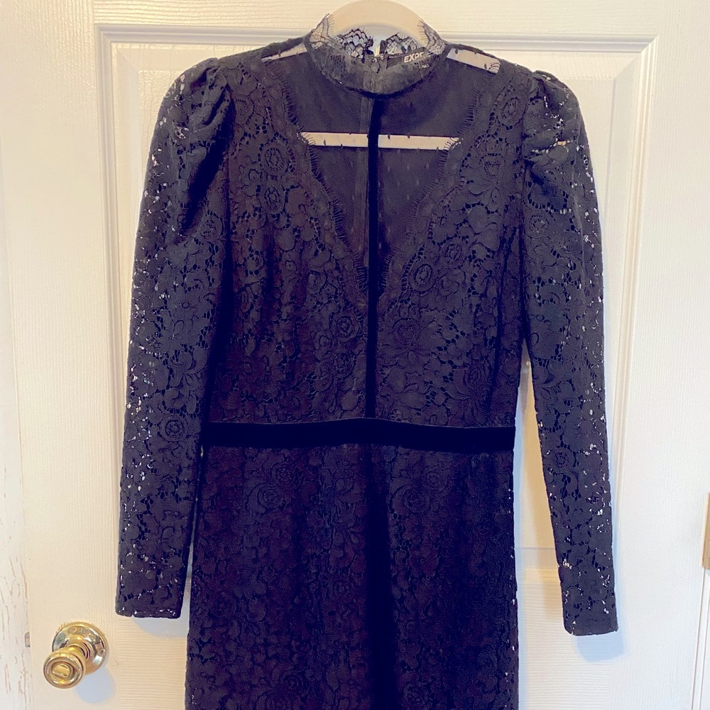 Sexy Black Lace Mini Dress
